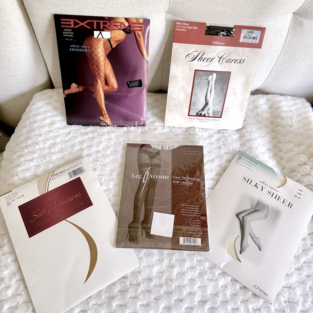 Bundle of 5, Including Leg Avenue and Other Various Brands of Hosiery, NWT